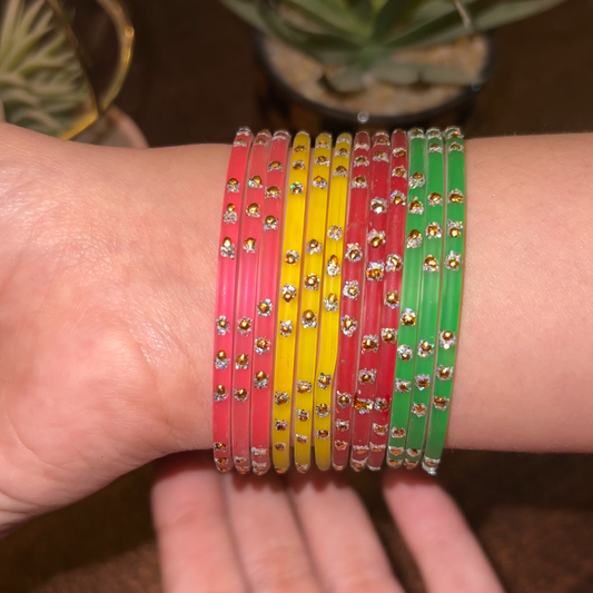 Magic Color Changing Kashmiri Rain Drop Multi Bangles Set