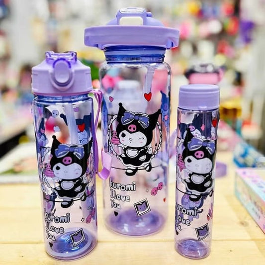 Set Of 3 Sanrio Water Bottles