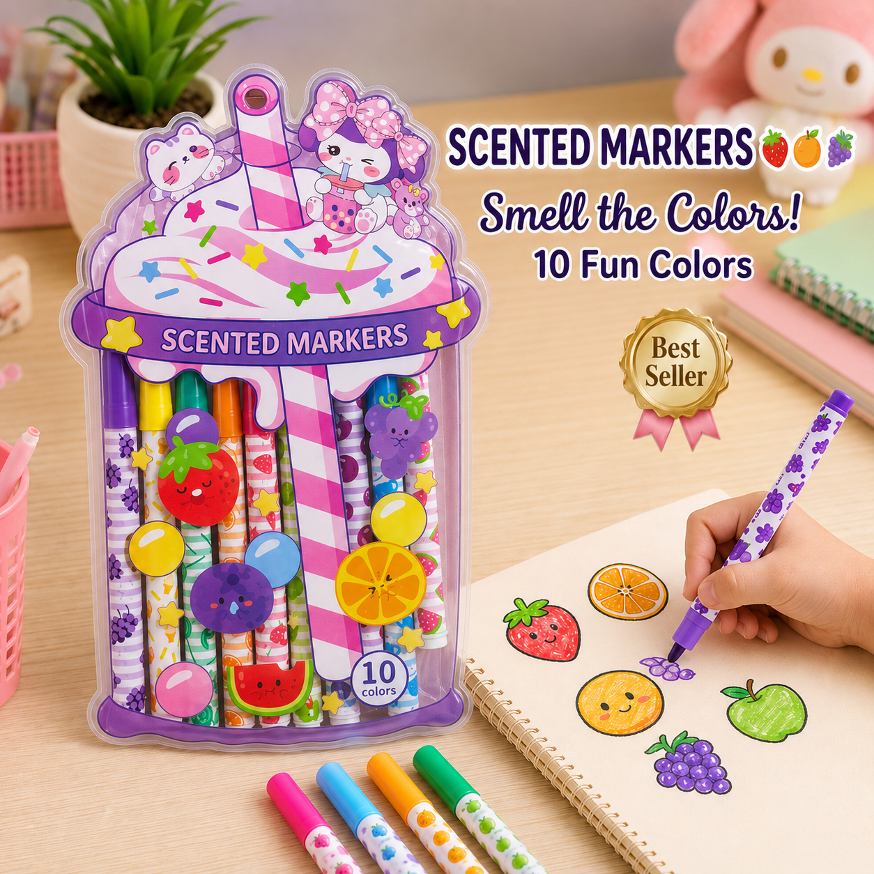 Kuromi Scented markers Pack Of 10
