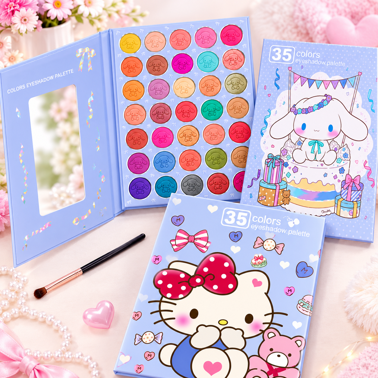 Cinnamoroll 35 Colors Eyeshadow Palette for Kids | Cute Makeup Palette