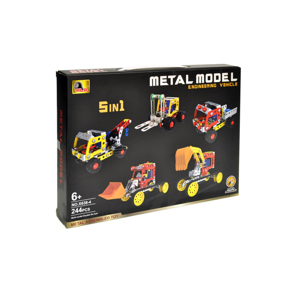 5-in-1 Metal Model Engineering Vehicle Building Set