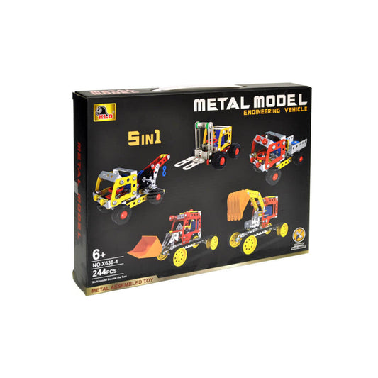 5-in-1 Metal Model Engineering Vehicle Building Set