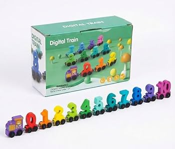 Wooden Magnetic Educational Number Train Toy