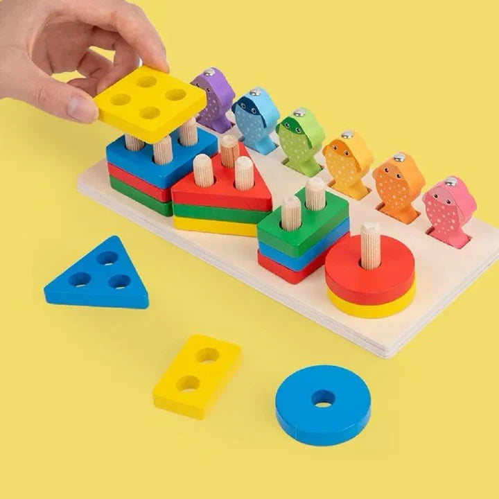 Wooden Fishing Stacking Early Education Toy