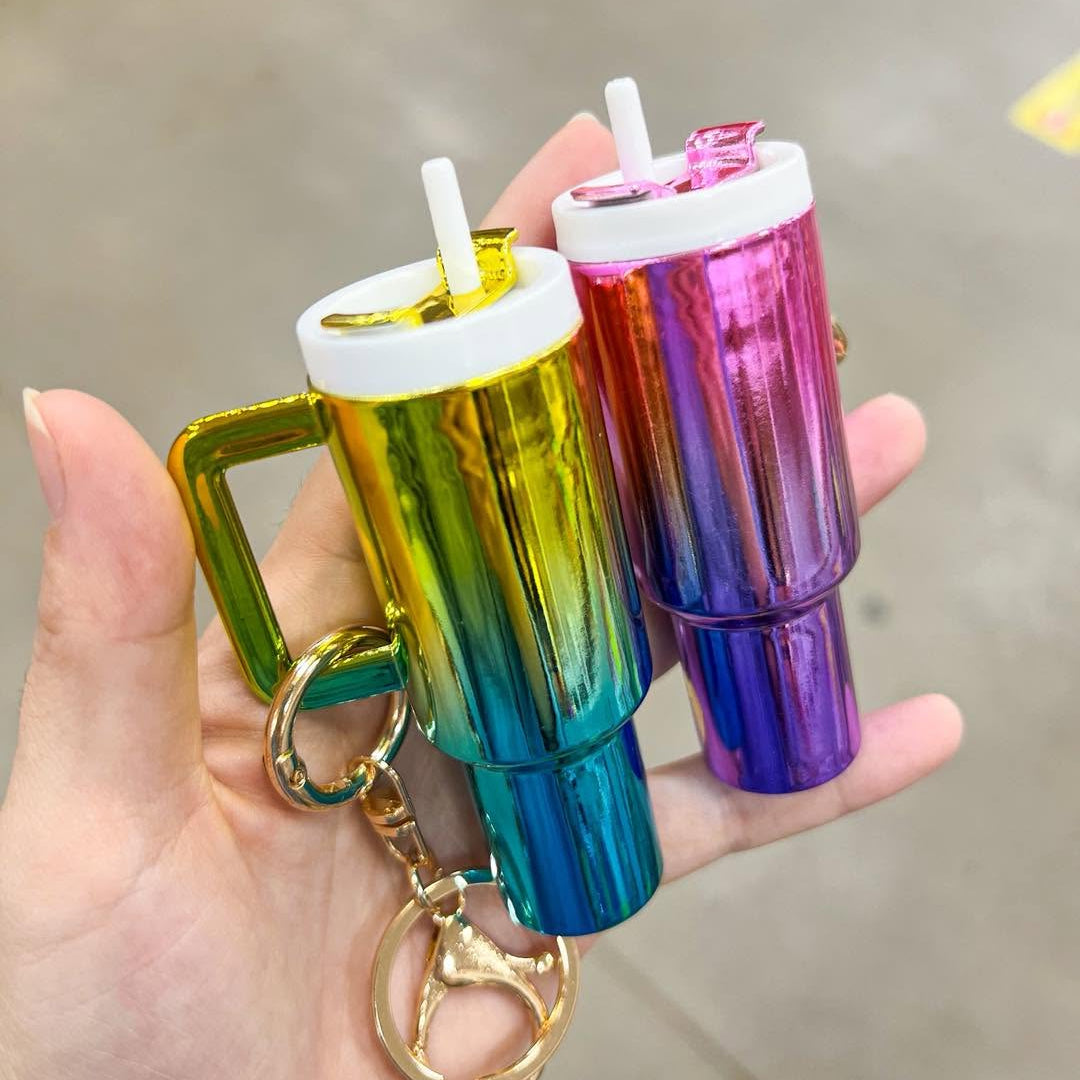 Viral Holographic Tumbler Keychain