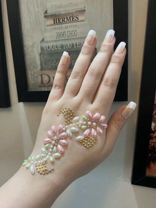 Hand Pearls Mehndi Sticker