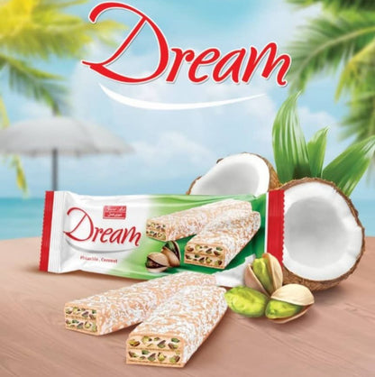 Pistachio Filled White Chocolate Wafer With Coconut