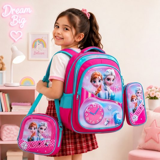 Frozen | Elsa 3 Piece School Bag Set (Montessori to Class 2)