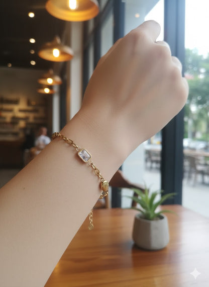 Zircons Stainless Steel Bracelet