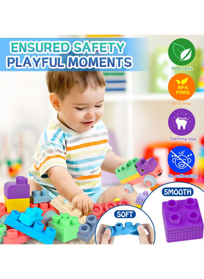 Baby Soft Silicon Big High Quality Building Blocks | 24 Pcs