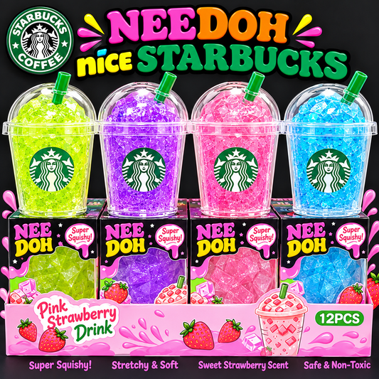 Starbucks Pink Strawberry Drink NeeDoh Squishy
