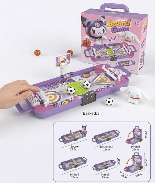 ​6-in-1 Multipurpose Tabletop Board Game for Kids 