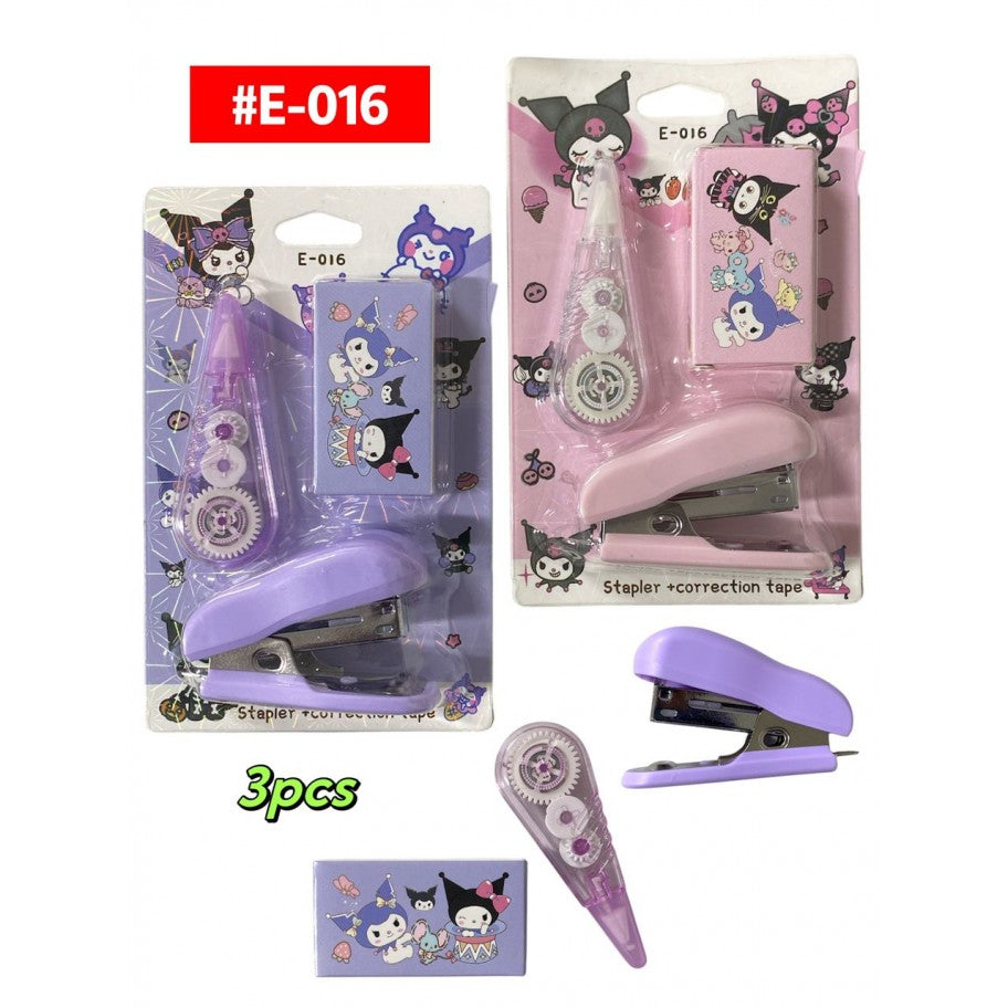 Kuromi 3 in 1 Stapler | Correction Tape | Stapler Pins