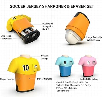 2 in 1 Soccer Sharpener and Eraser
