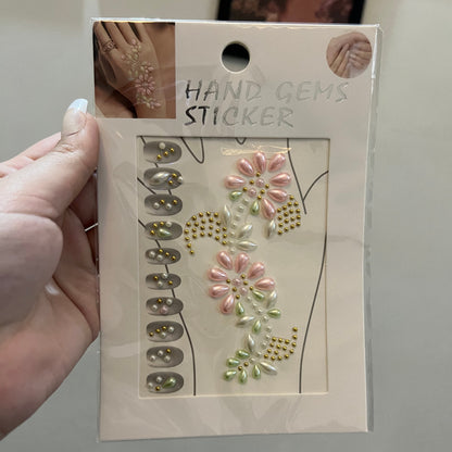 Hand Pearls Mehndi Sticker