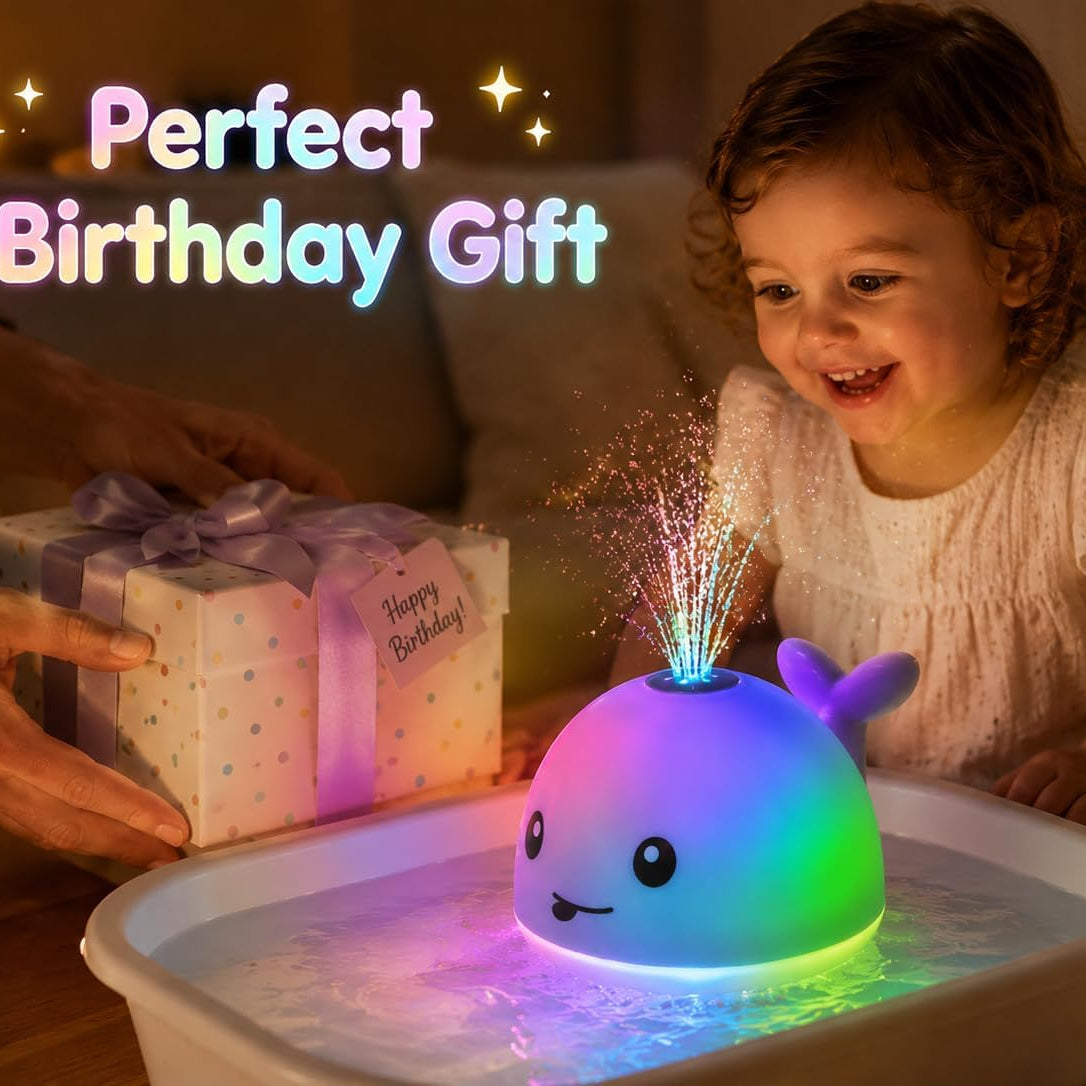 Whale Water Fountain Spray Bath Toy With Lights