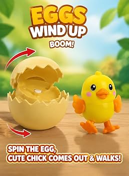 Wind Up Automatic Eggs Hatching Toy With Walking Chick and Dinosaur
