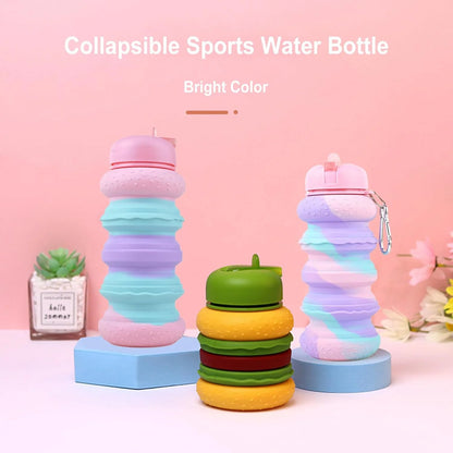 Foldable Silicon Burger and Donut Water Bottle