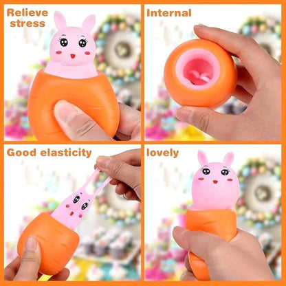 Bunny Carrot Pop Out Squeeze Fidget Toy