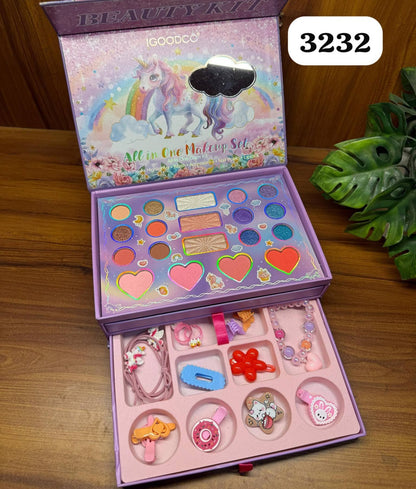 Unicorn kids Real Makeup and Jewellery Kit | 3 Layers Big Box