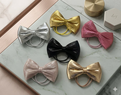 Metallic Hair Bow Pony