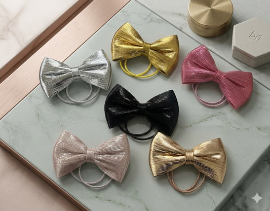 Metallic Hair Bow Pony