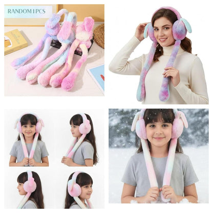 Moving Bunny Rabbit Ear Muffs Warmer – Viral Cute Winter Earmuff