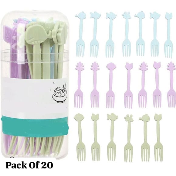 Pack of 20 Cute Lunchbox Forks | Kids Lunch & Snack Forks