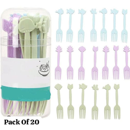 Pack of 20 Cute Lunchbox Forks | Kids Lunch & Snack Forks