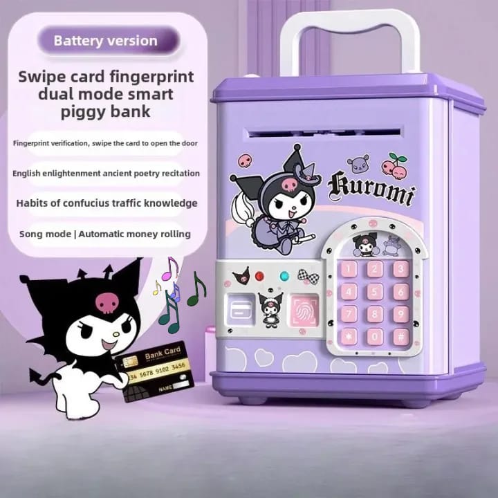 Kuromi Debit Card Swipe | Fingerprint | Password Lock Money Piggy Bank Machine Wit Sound