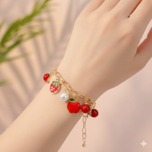 Kids Fruit Charms Cherry Bracelet