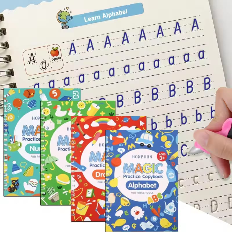 Magic Practice Learning Book for Kids | Reusable Writing Book with Disappearing Ink (10 Minutes)