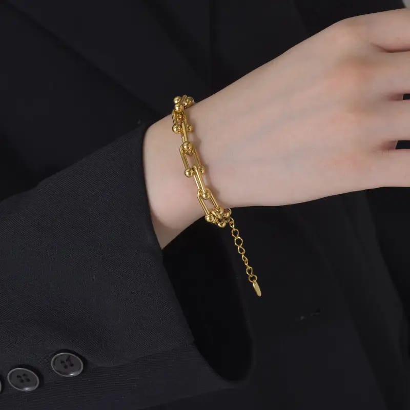 Trendy Gold Chain Stainless Steel Bracelet