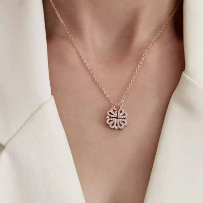 Two Way Open And Close Stainless Steel Four Leaf Clover Necklace