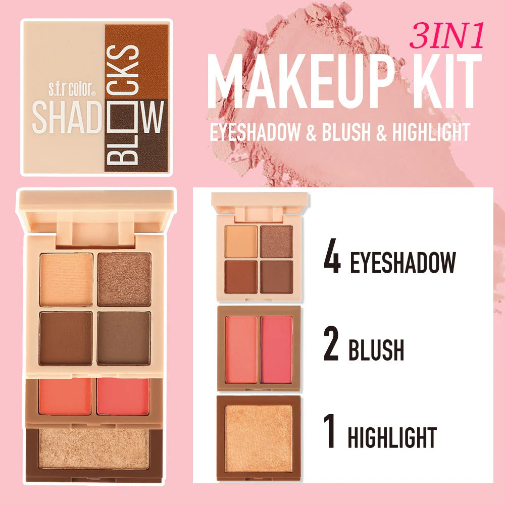 3 in 1 Layers Shadow Block Full Face Makeup Palatte