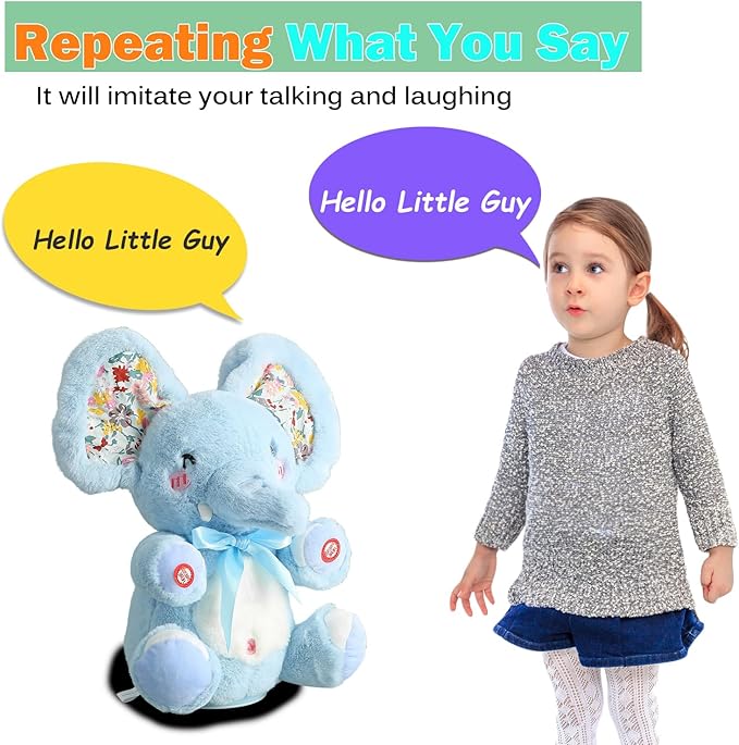 Peek-A-Boo Talking & Singing Elephant Toy With Moving Ears