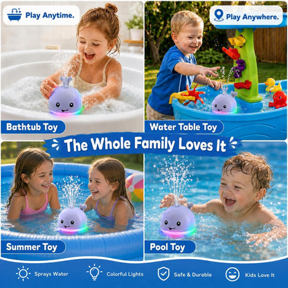 Whale Water Fountain Spray Bath Toy With Lights