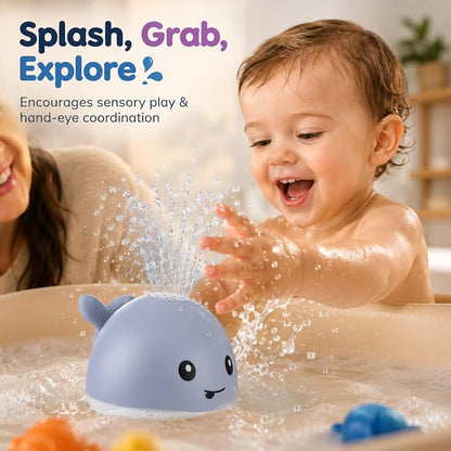 Whale Water Fountain Spray Bath Toy With Lights