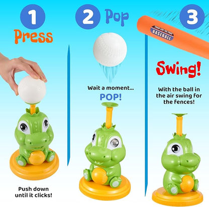 Dinosaur Baseball Set With Automatic Ball Ejector
