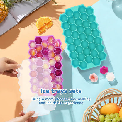 Silicon Ice Cube Tray With Lid Cover