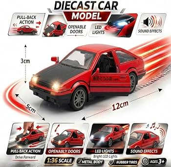 Toyota Sprinter Trueno Alloy Model Car With Lights and Sound