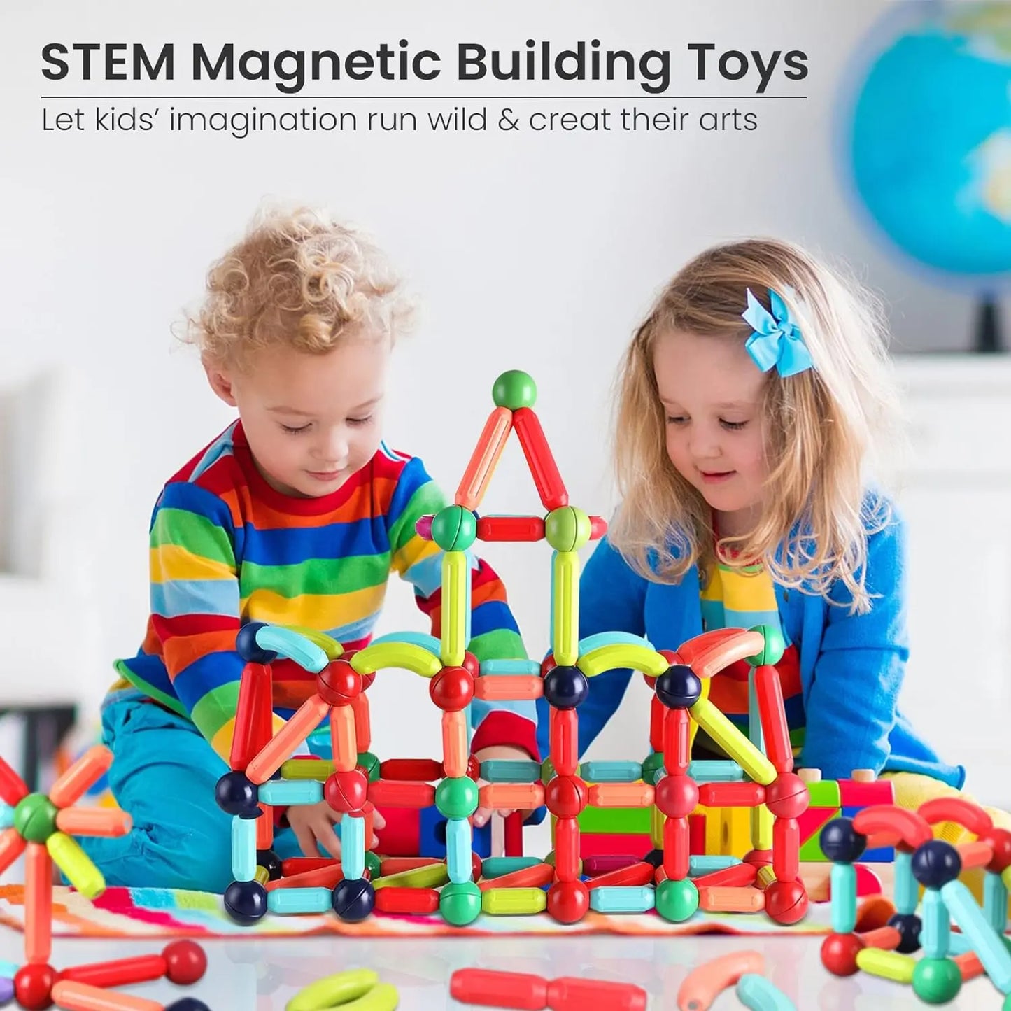 36 Pcs Magnetic Sticks & Balls Blocks | STEM Learning Building Toy for Kids