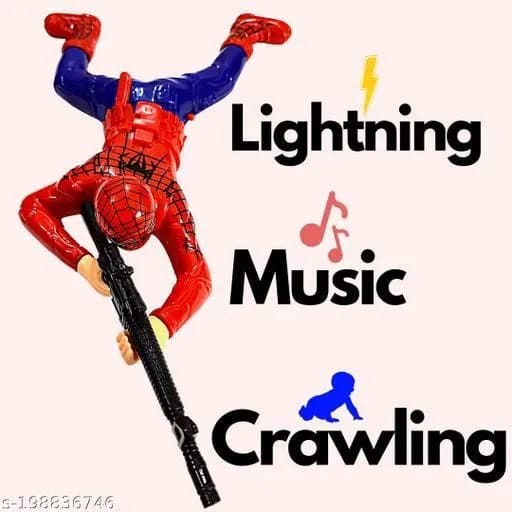 Crawling Spiderman Toy with Lights & Sound | Action Superhero Toy for Kids