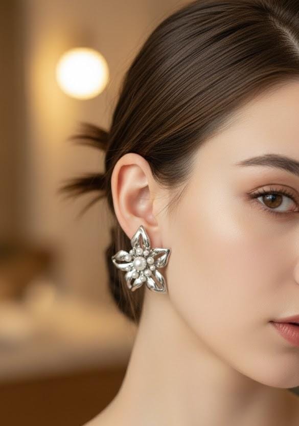 Pearls Flower Earings
