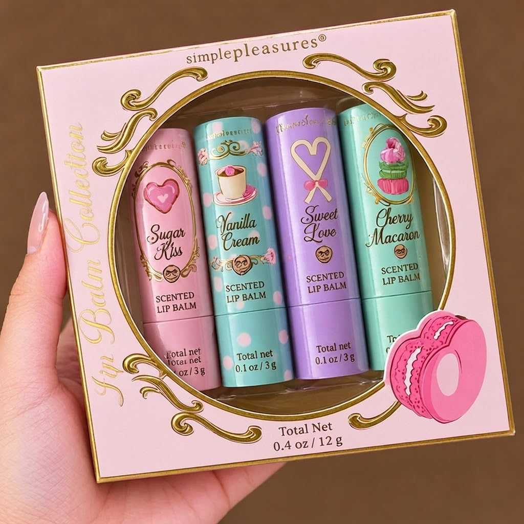 Luxury Scented Lip Balm Collection – Set of 4 Premium Tinted & Hydrating Lip Care