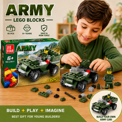 92 Pcs Army Car Lego Blocks