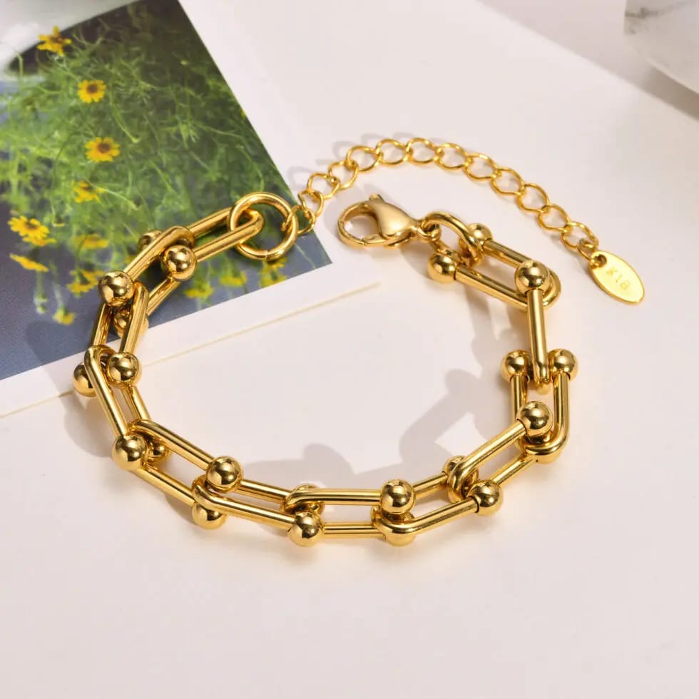 Trendy Gold Chain Stainless Steel Bracelet