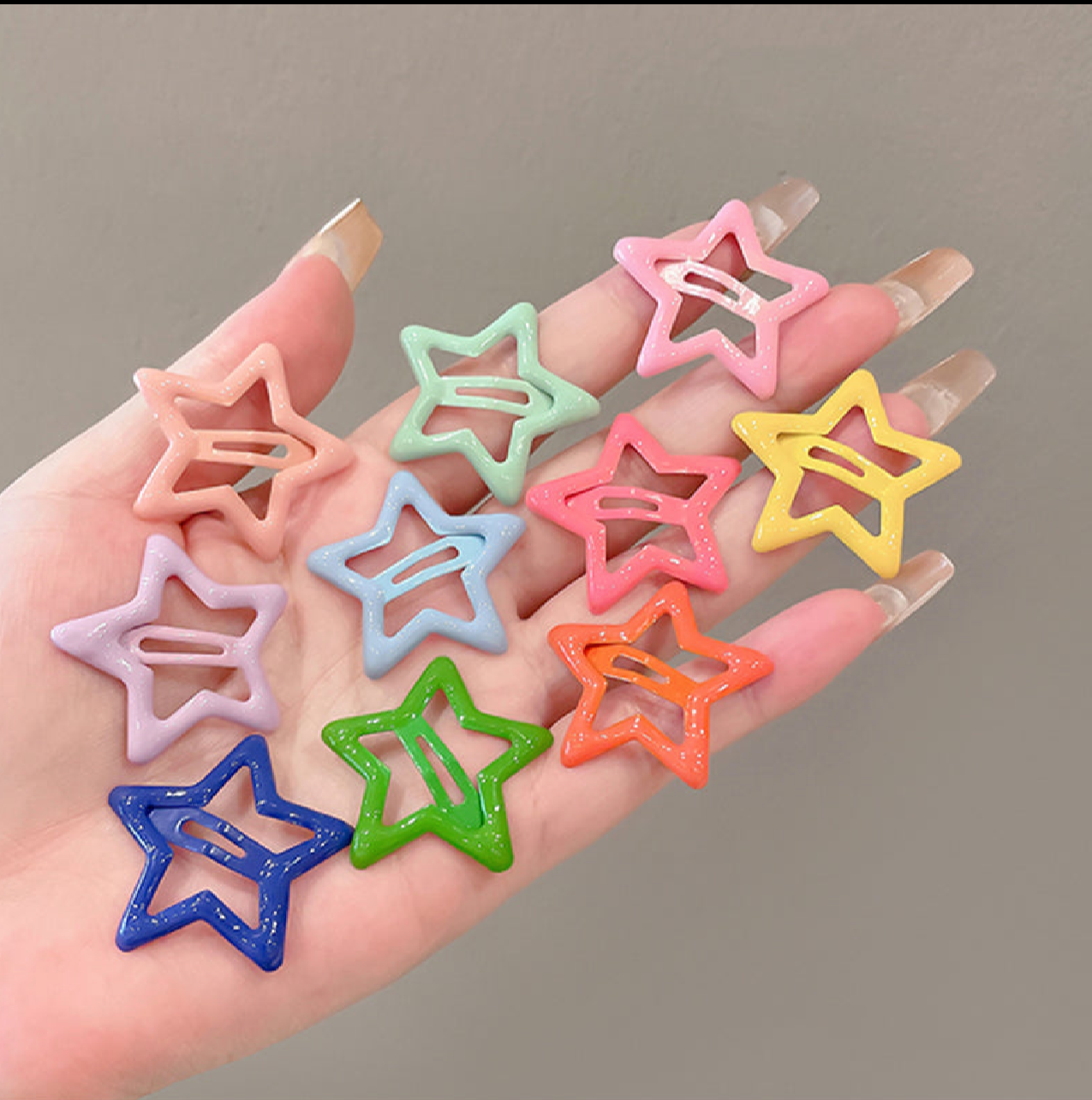 Pack Of 10 Star Clips Multi Color