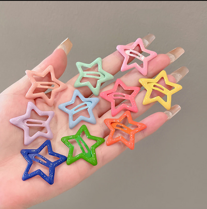 Pack Of 10 Star Clips Multi Color