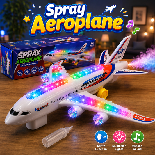 Kids Smoke Spray Aeroplane Toy with Lights & Sound and Mist Effect